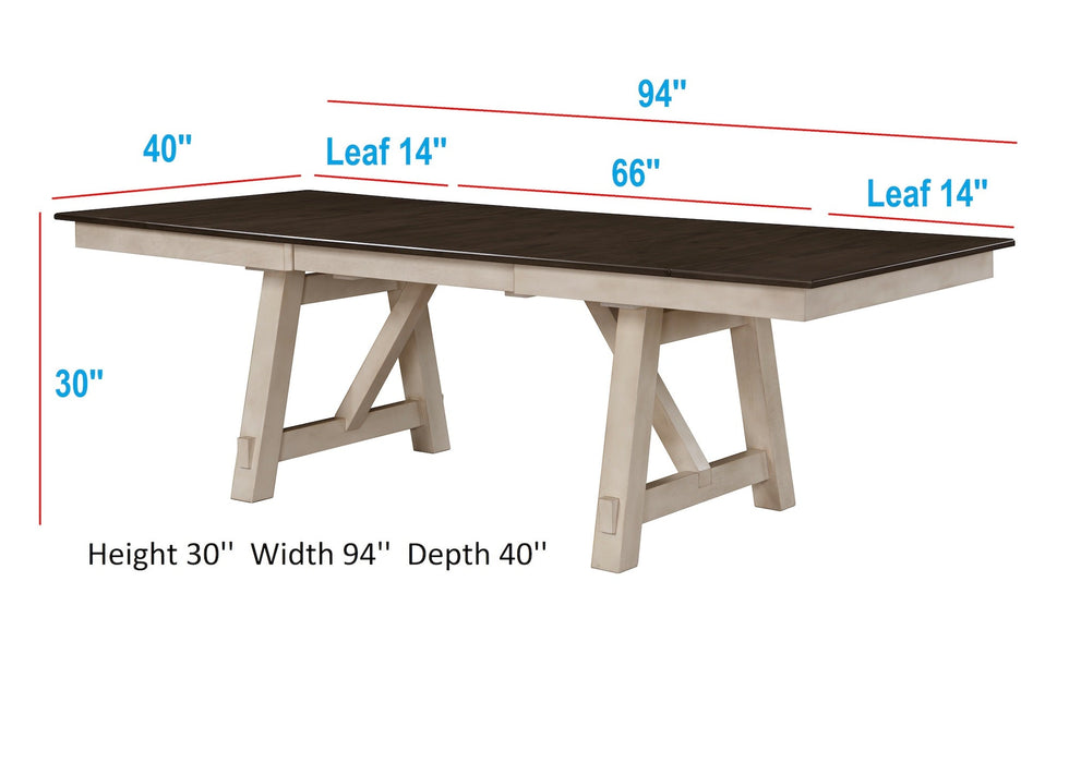 Maribelle Chalk/Gray Extendable Dining Set