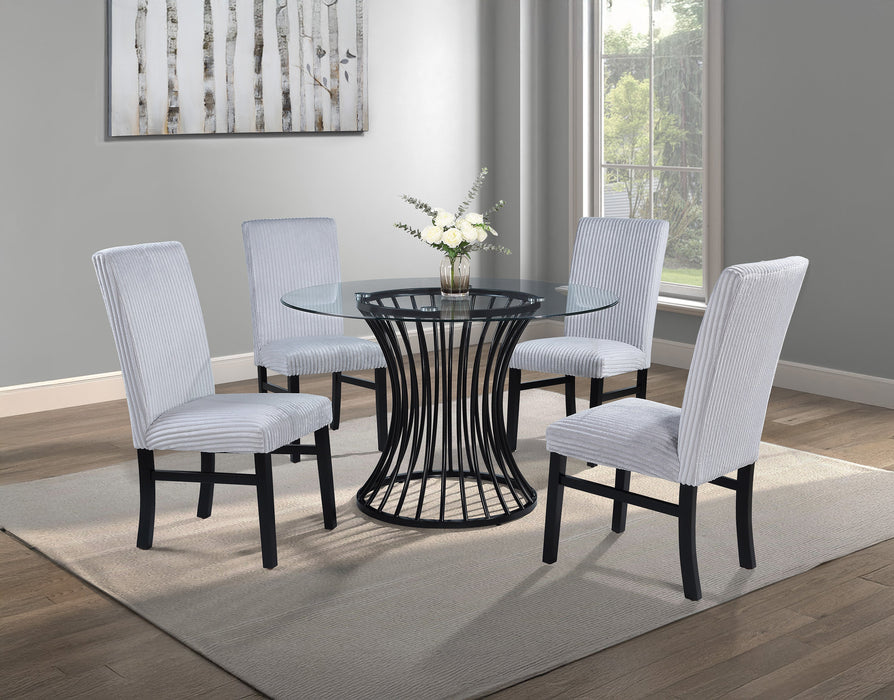 Tracy Light Gray Round Dining Set