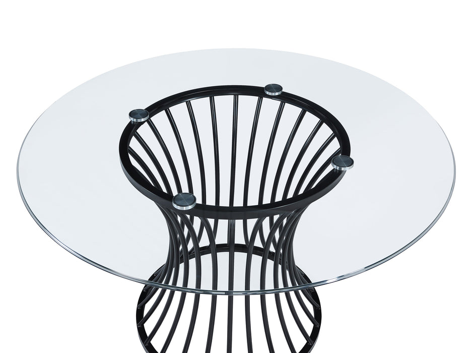 Tracy Black Round Glass Top Table