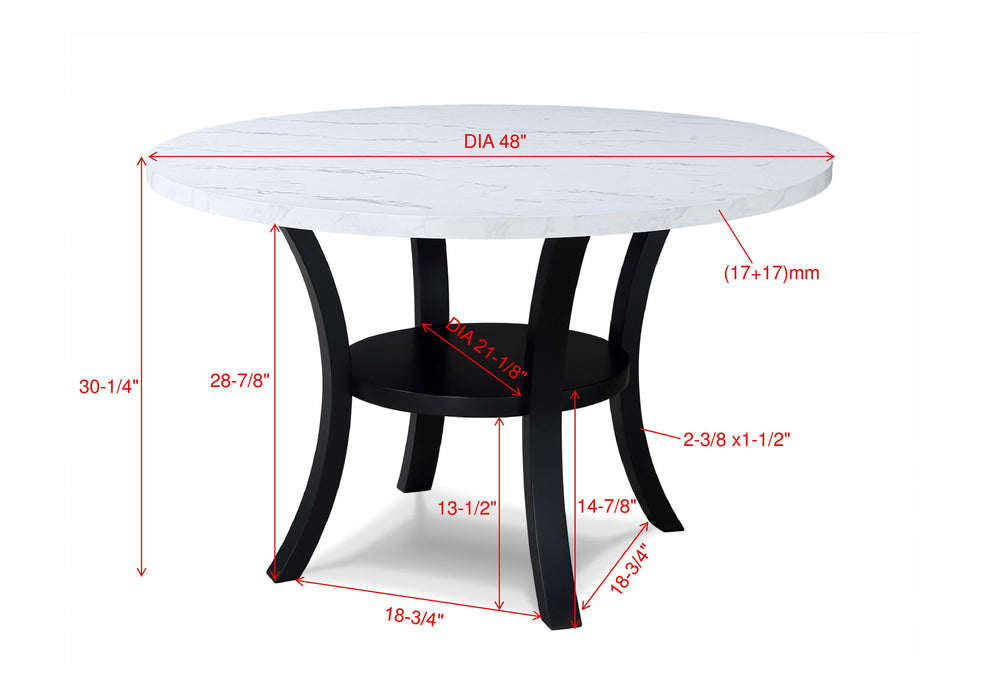 Isla Black/White Round Dining Table