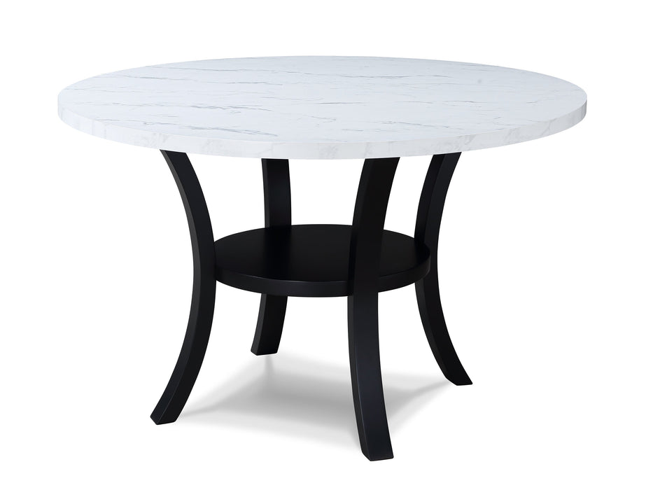 Isla Black/White Round Dining Table