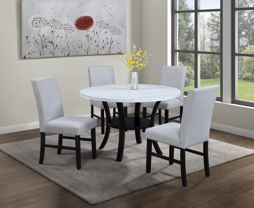 Isla Black/White Round Dining Table