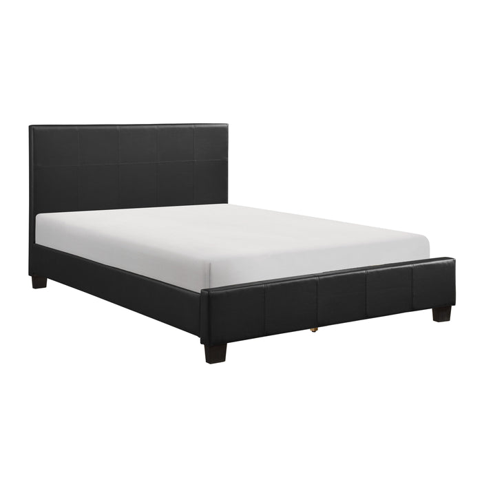 Lorenzi Black King Upholstered Platform Bed