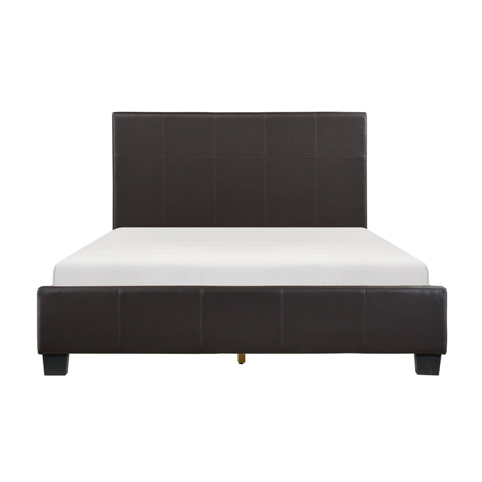 Lorenzi Dark Brown Upholstered Platform Youth Bedroom Set