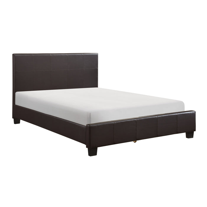 Lorenzi Dark Brown Upholstered Platform Youth Bedroom Set