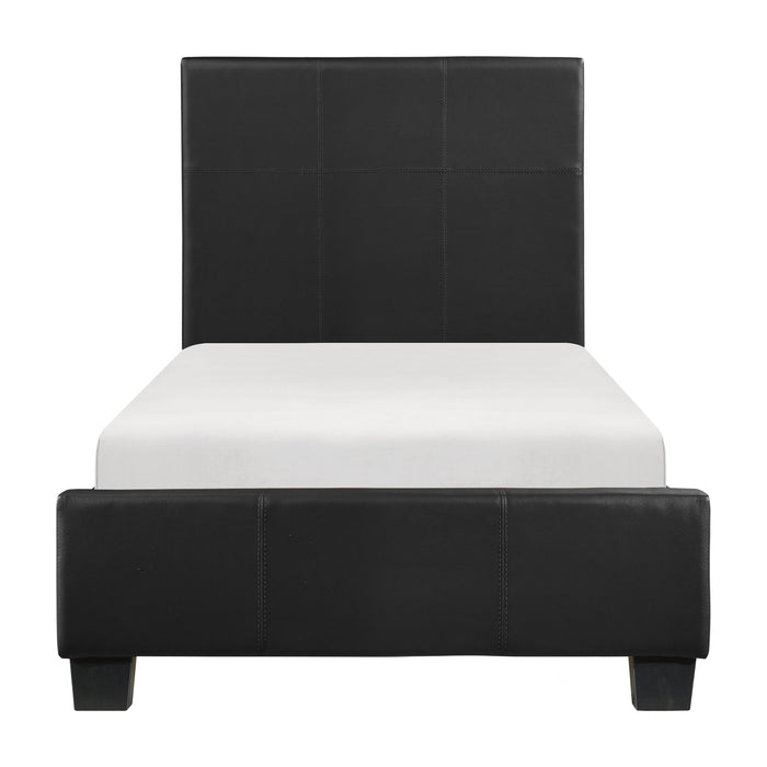 Lorenzi Black Upholstered Platform Youth Bedroom Set