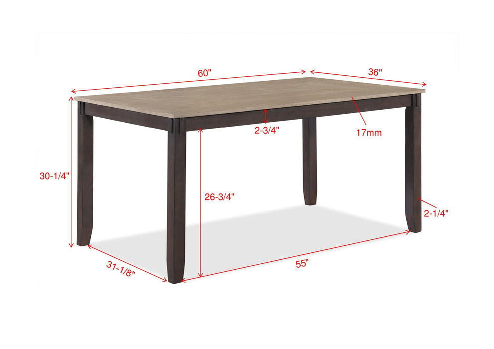 Branson Light Brown 5-Piece Dining Set