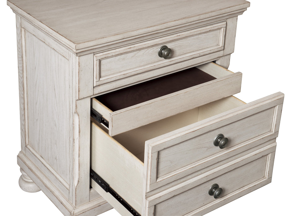 Bethel Wire Brushed White Sleigh Storage Platform Bedroom Set