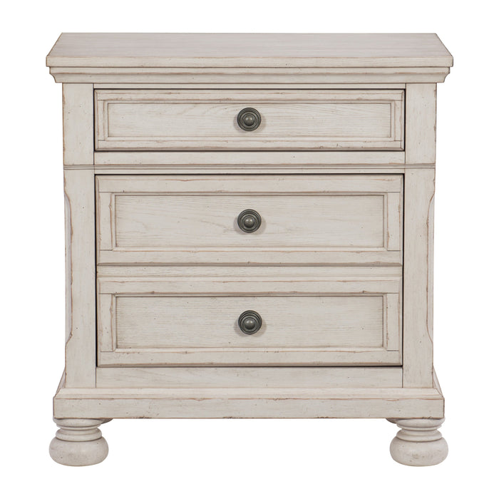 Bethel Wire Brushed White Nightstand