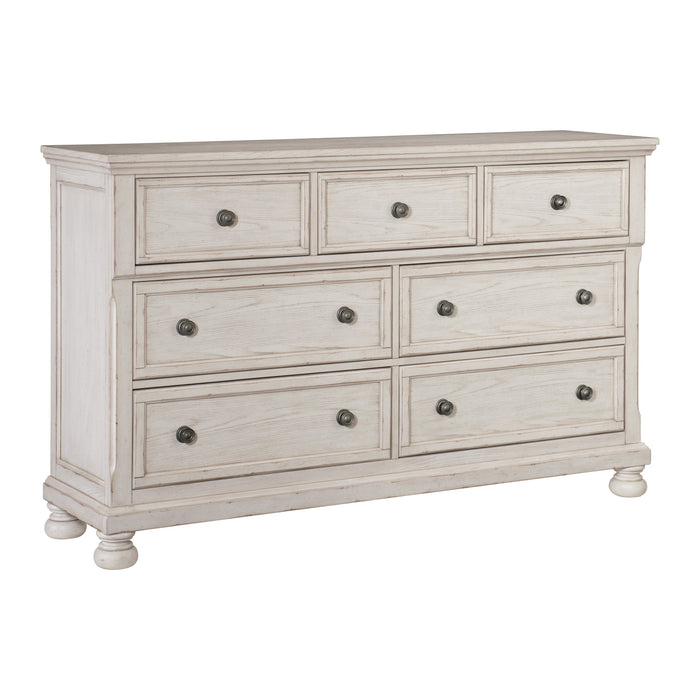 Bethel Wire Brushed White Sleigh Storage Platform Bedroom Set