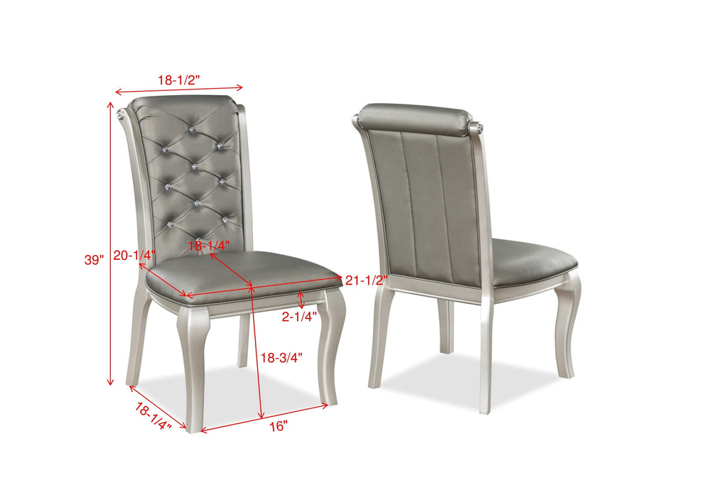 Caldwell Silver Champagne Dining Chair, Set of 2