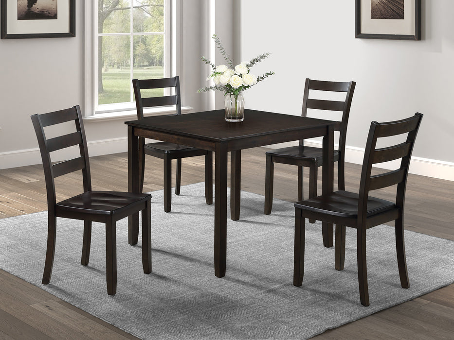 Durham Dark Brown 5-Piece Dining Set