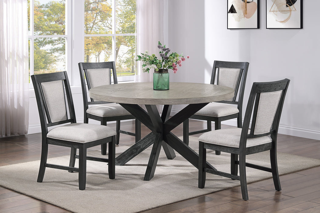 Stevens Charcoal Black/Light Brown Dining Table