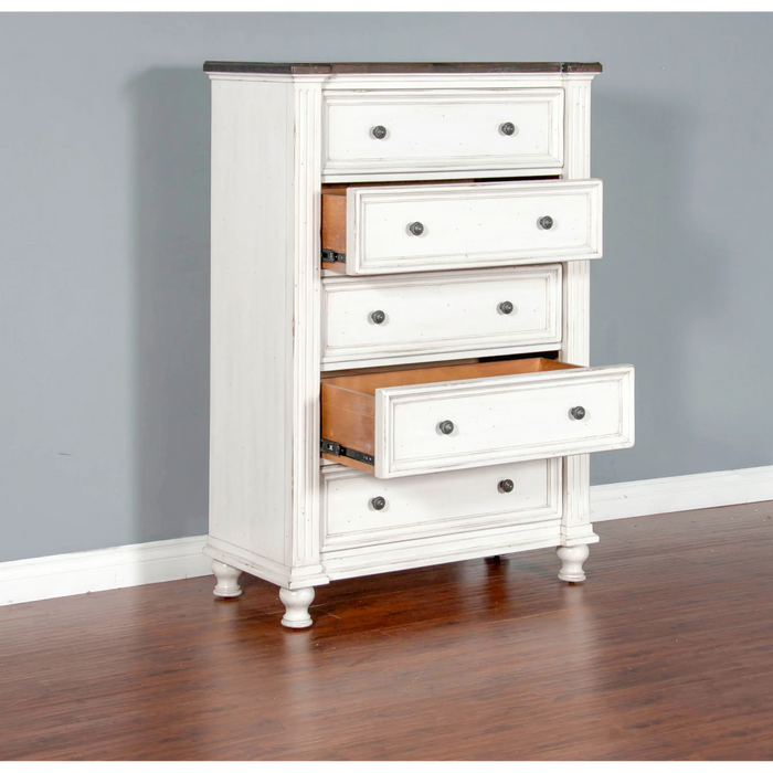 Purity Craft Carriage House Chest with 5 Drawers European Cottage