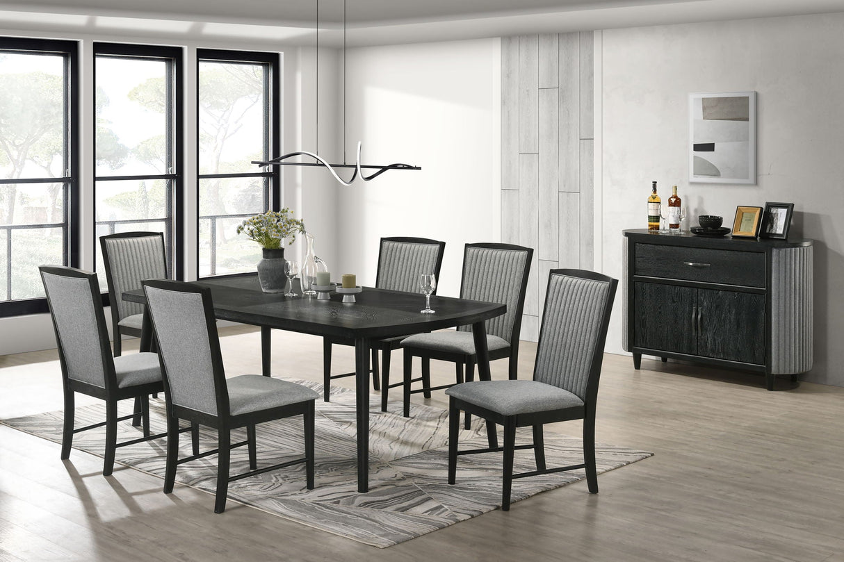 Skyline - Rectangle Dining Table With 6 Chairs - Black
