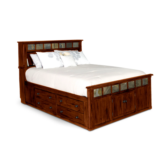 Purity Craft Eastern King Storage Bed with Slate Dark Chocolate