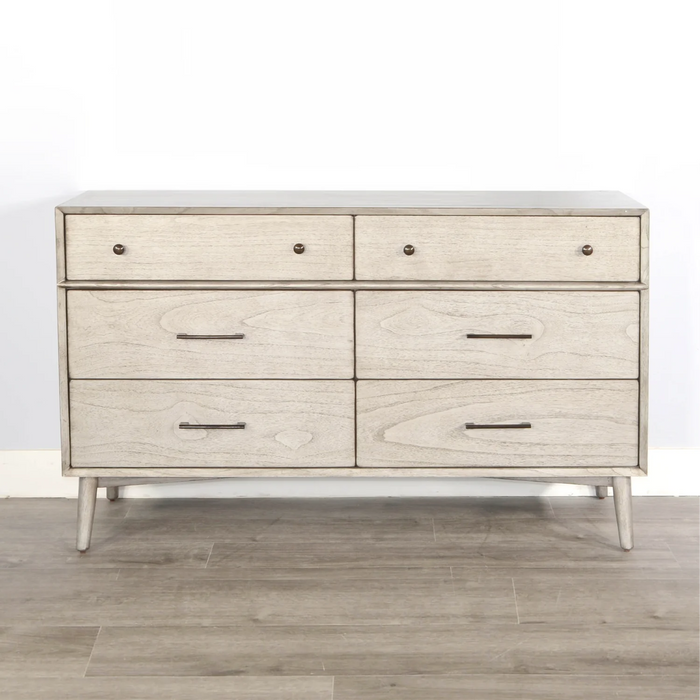 Purity Craft American Modern 6-Drawer Mindi Wood Dresser in Modern Gray