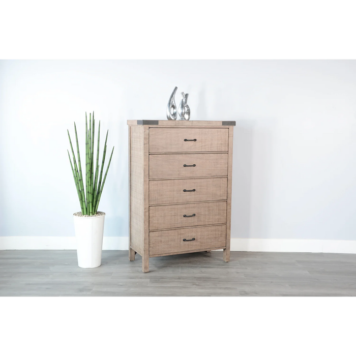 Purity Craft Desert Rock Modern Mahogany Chest in Desert Rock/Light Brown Desert Rock