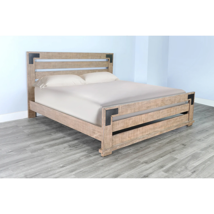 Purity Craft Desert Rock Mahogany Wood Eastern King Bed in Light Brown Desert Rock