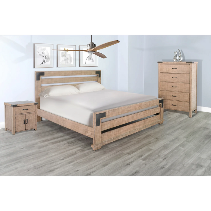 Purity Craft Desert Rock Mahogany Wood Eastern King Bed in Light Brown Desert Rock