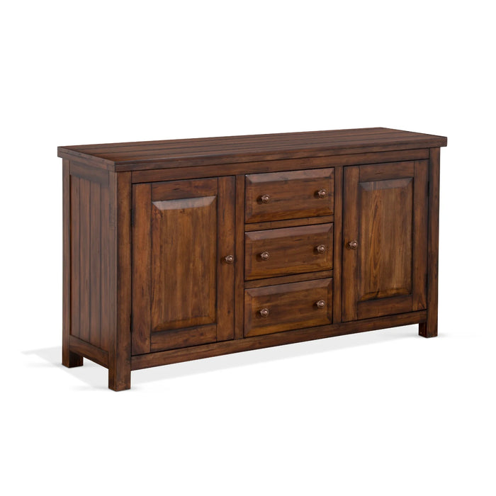 Purity Craft Tuscany 66' Farmhouse Wood Buffet in Medium Brown Vintage Mocha