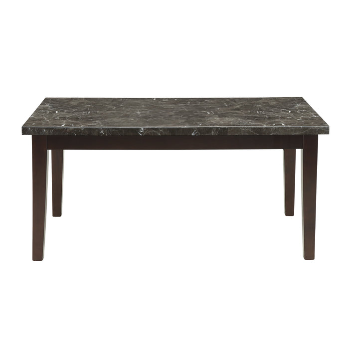 Decatur Dark Cherry Marble-Top Dining Table