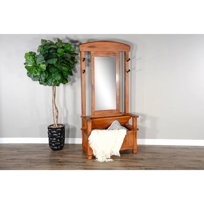 Purity Craft 78' 4-hook Farmhouse Wood Hall Tree Rustic Oak