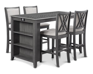 Amy - 60' Counter Table & Chairs With Storage