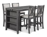 Amy - 60' Counter Table & Chairs With Storage