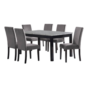 Celeste - 64' Dining Table With 6 Chairs - Gray