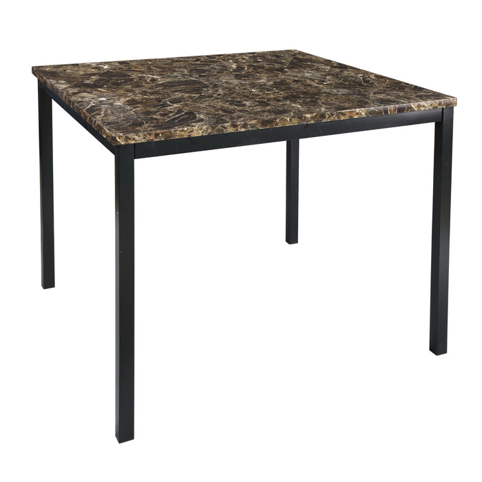 Tempe Brown/Black Marble-Top Counter Height Set