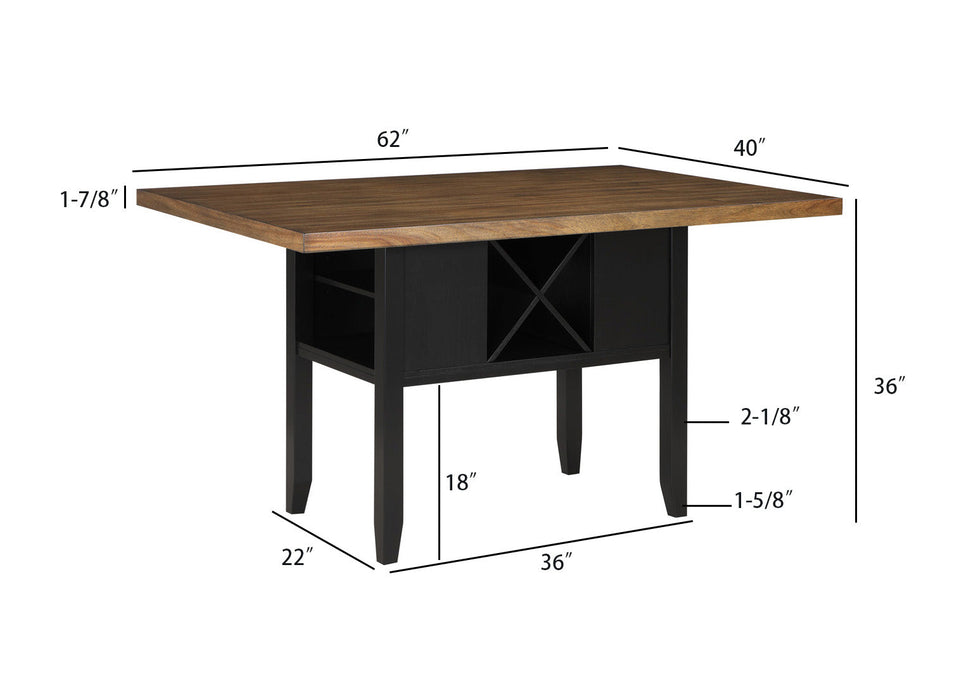 Dary Black/Brown Counter Height Dining Set