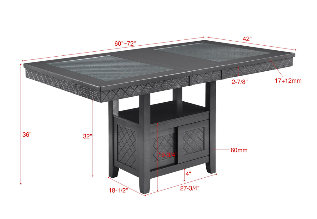 Bankston Gray Counter Height Dining Set