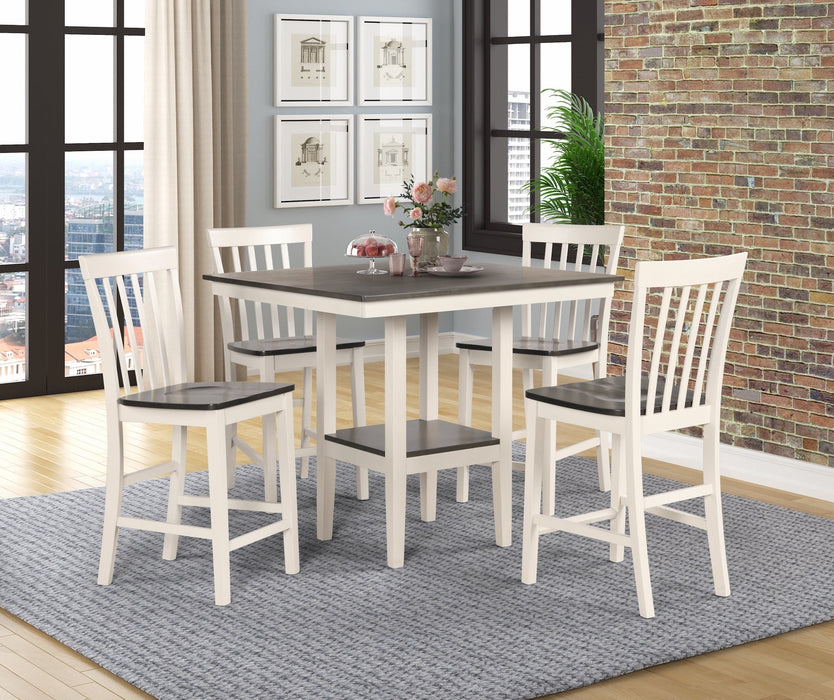 Broody White/Gray 5-Piece Counter Height Dining Set