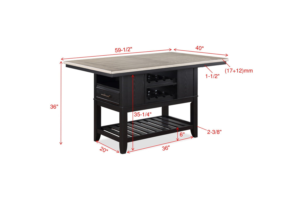 Frey Black/Gray Counter Height Dining Set