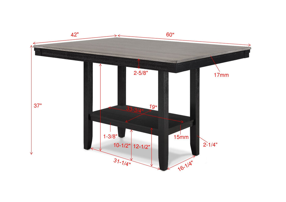 Delfin Black Counter Height Dining Table