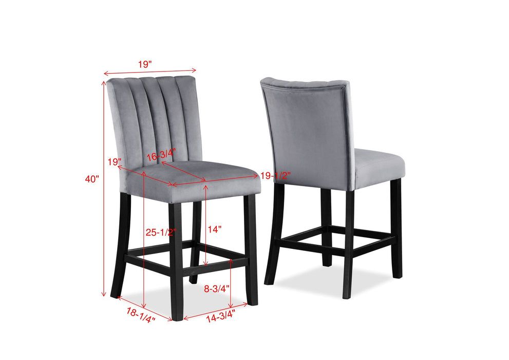 Pascal Black/Gray Square Counter Height Dining Set