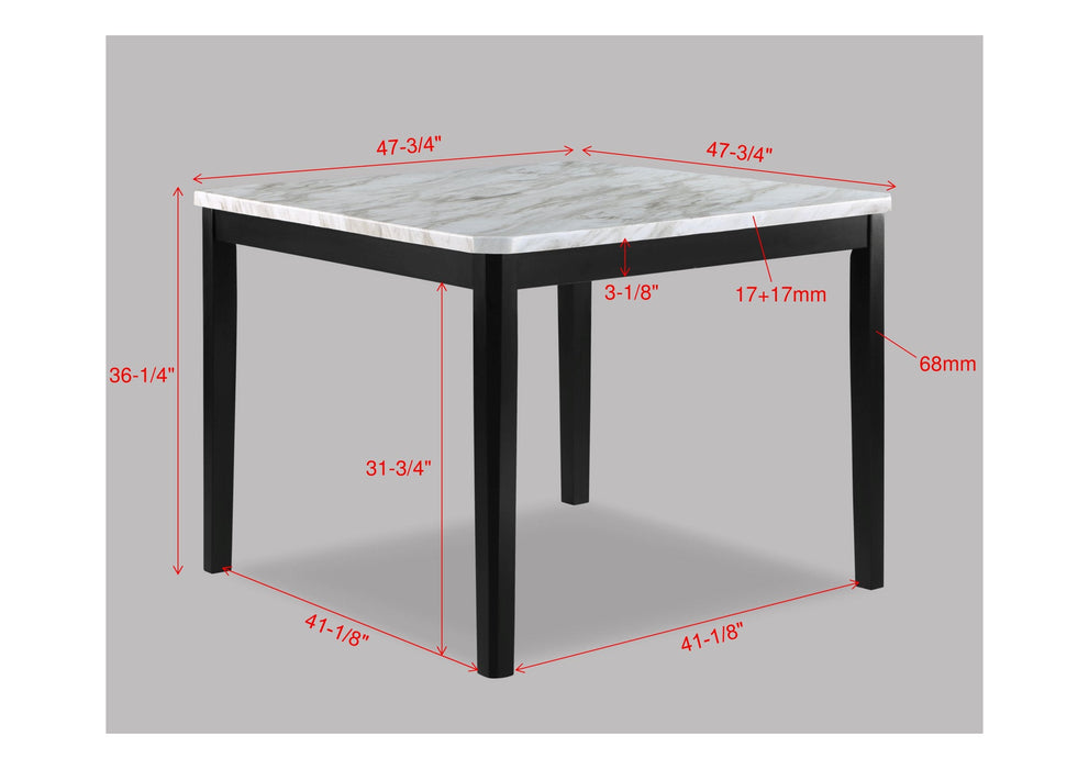 Pascal Black/Gray Square Counter Height Dining Set