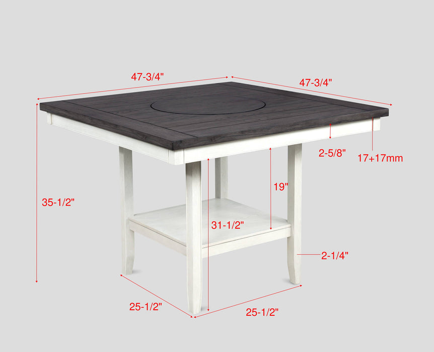 Fulton Chalk/White Counter Height Dining Set