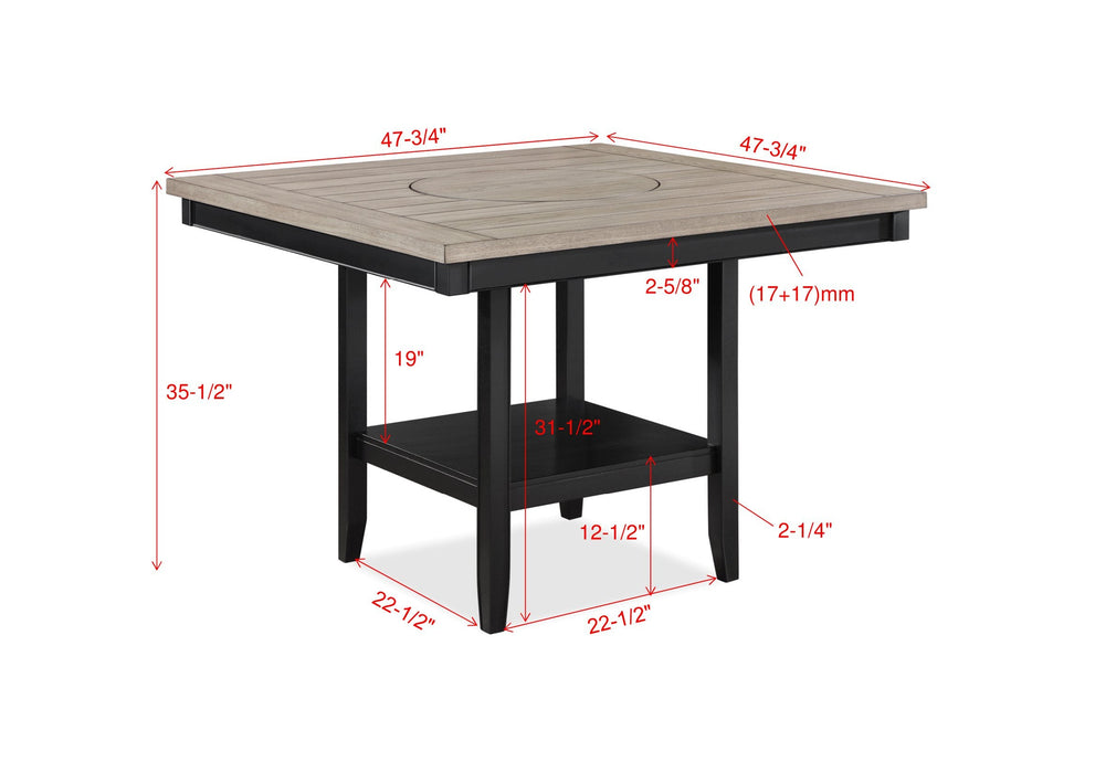 Fulton Charcoal/Light Gray Extendable Counter Height Dining Set