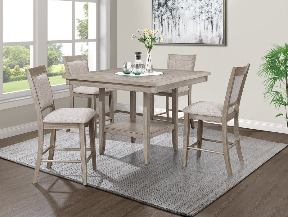 Fulton White Oak Counter Height Dining Table with Lazy Susan