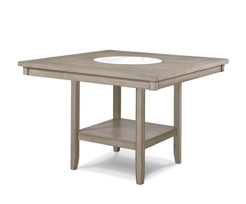 Fulton White Oak Counter Height Dining Table with Lazy Susan