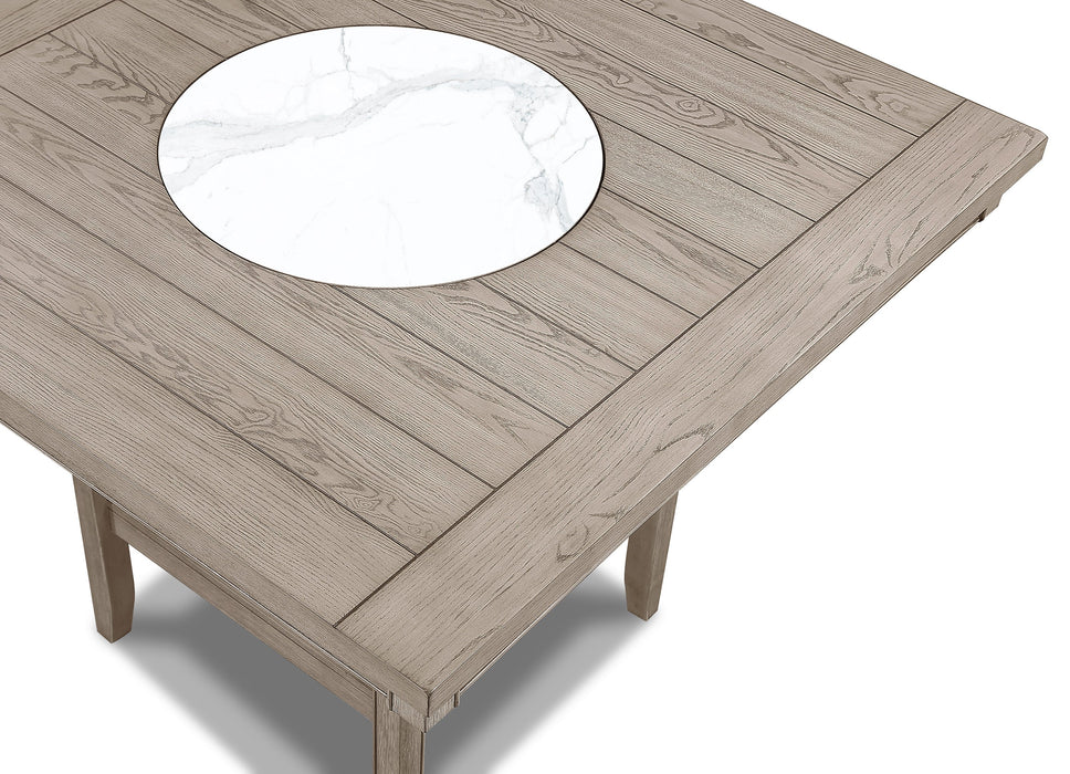 Fulton White Oak Counter Height Dining Table with Lazy Susan