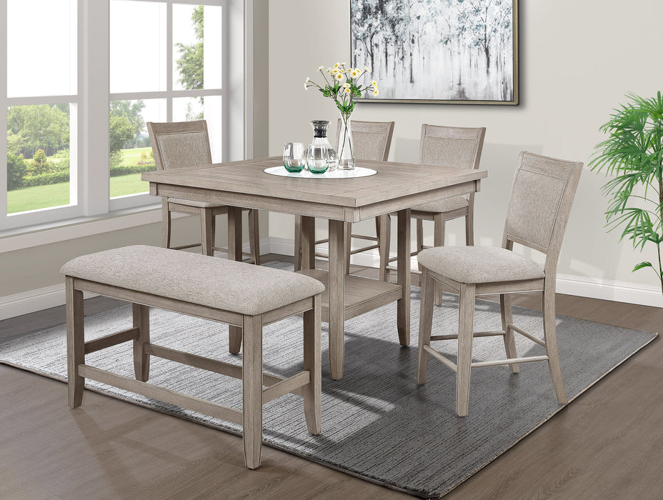 Fulton White Oak Counter Height Dining Table with Lazy Susan