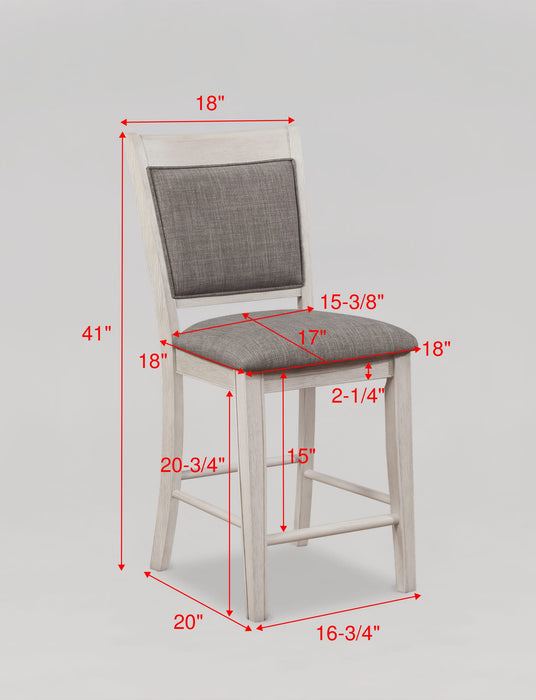 Fulton White Counter Height Chair, Set of 2