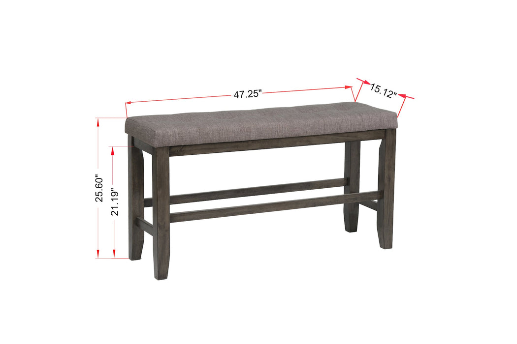 Bardstown Gray Counter Height Dining Bench