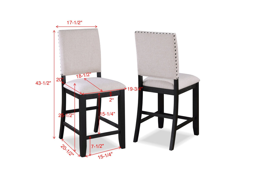 Regent Charcoal Black Counter Height Chair, Set of 2