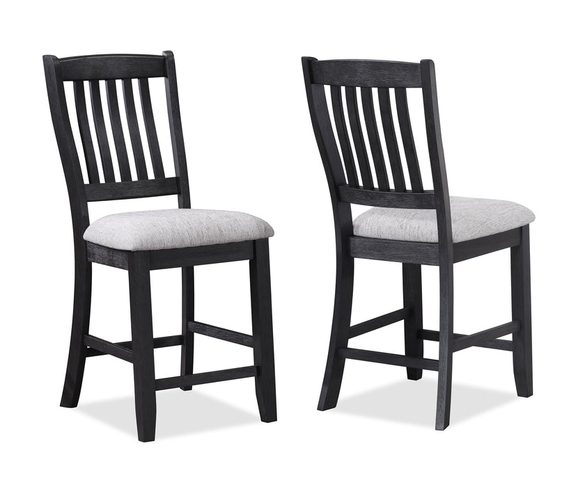 Buford Charcoal Black/Light Gray Counter Height Chair, Set of 2