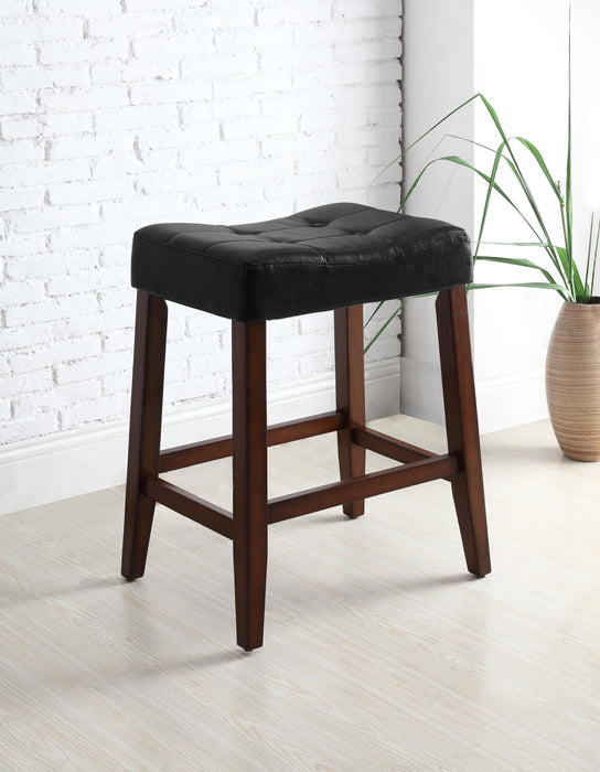 Kent 24' Black Saddle Counter Stool, Set of 2