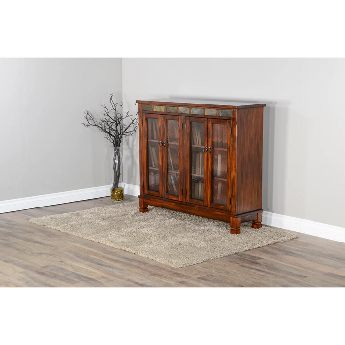 Purity Craft Santa Fe 42' Traditional Wood Bookcase in Dark Chocolate